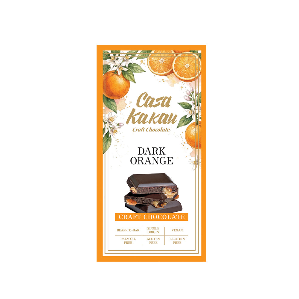 Craft chocolate with orange peels