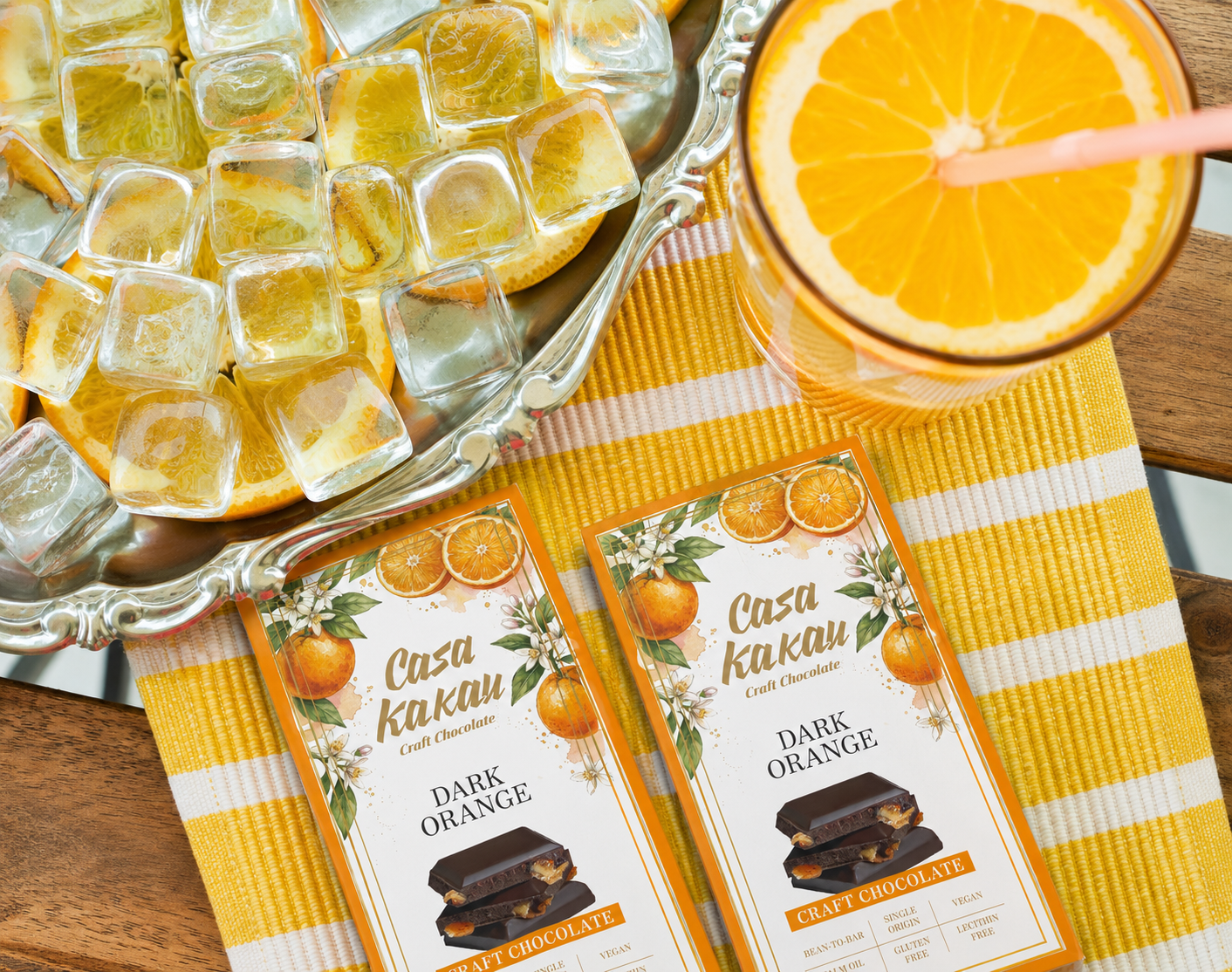 Craft chocolate with orange peels