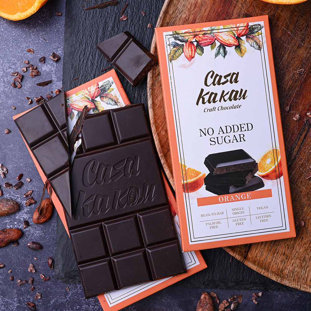 Занаятчийски шоколад без добавена захар- с Портокал