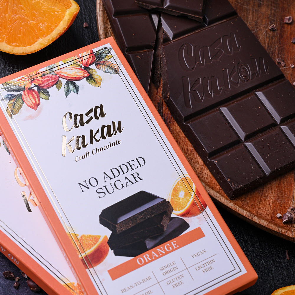 Занаятчийски шоколад без добавена захар- с Портокал