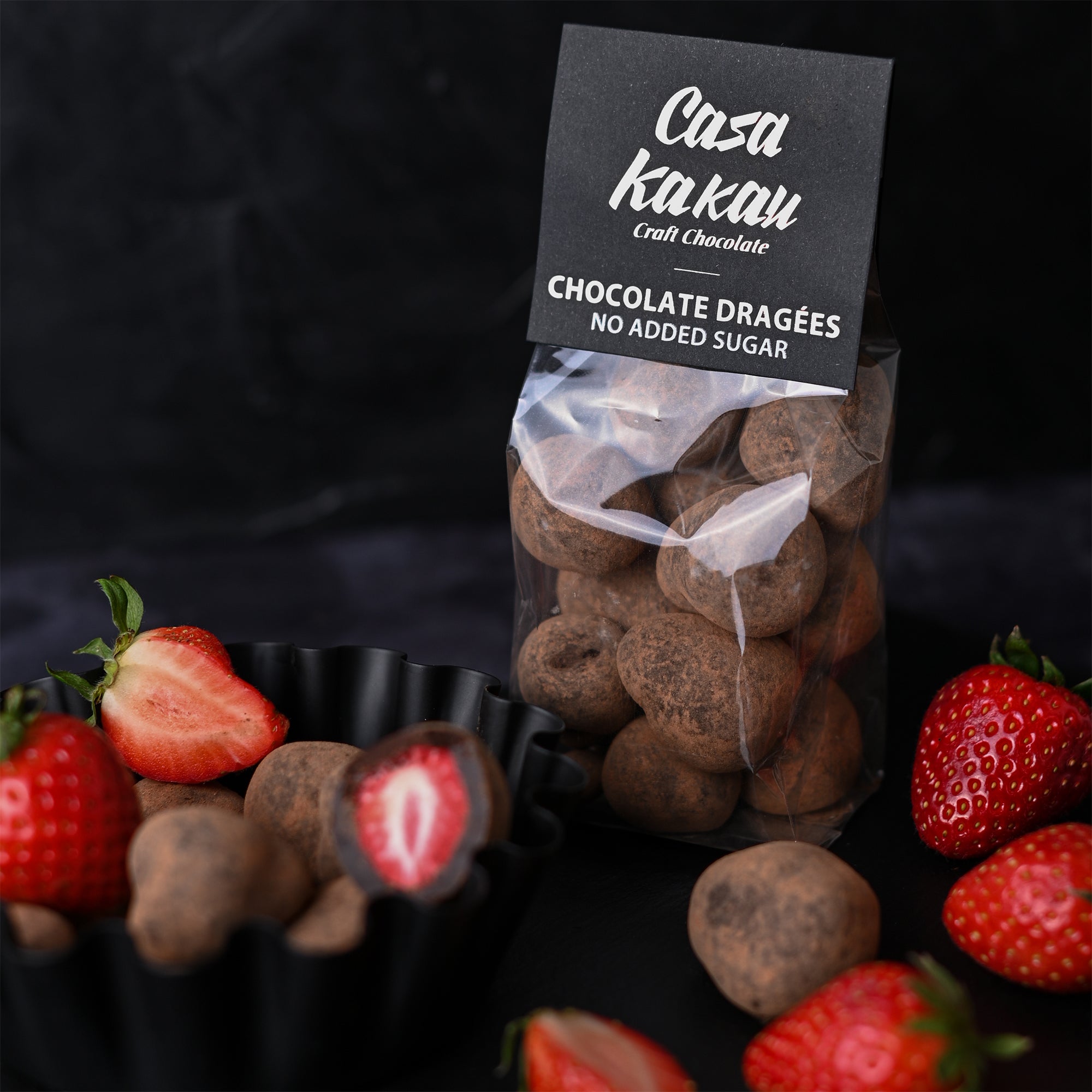 Шоколадови дражета- Цяла ягода в черен шоколад БЕЗ ЗАХАР