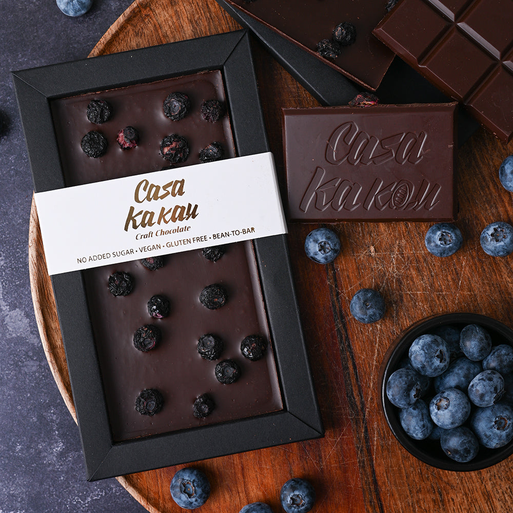 Craft Bean-to-bar Chocolate - Blueberry - sugar free