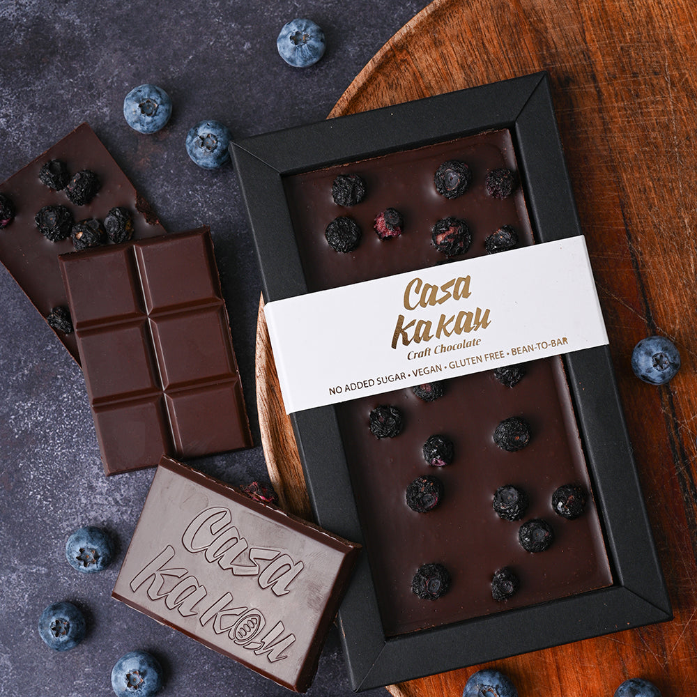 Craft Bean-to-bar Chocolate - Blueberry - sugar free
