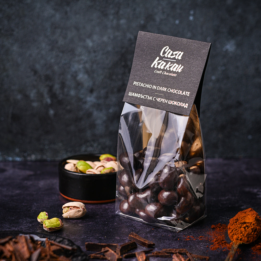 Chocolate Dragees - Pistachio with Dark Chocolate
