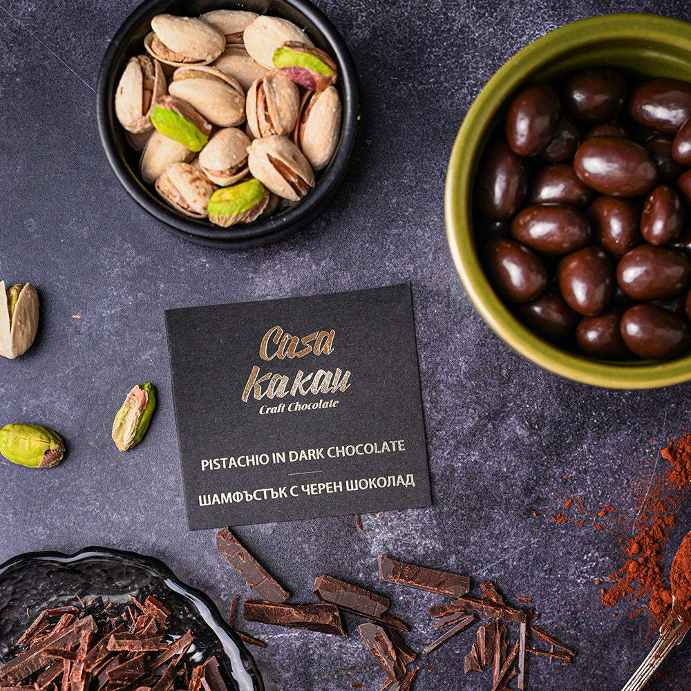 Chocolate Dragees - Pistachio with Dark Chocolate