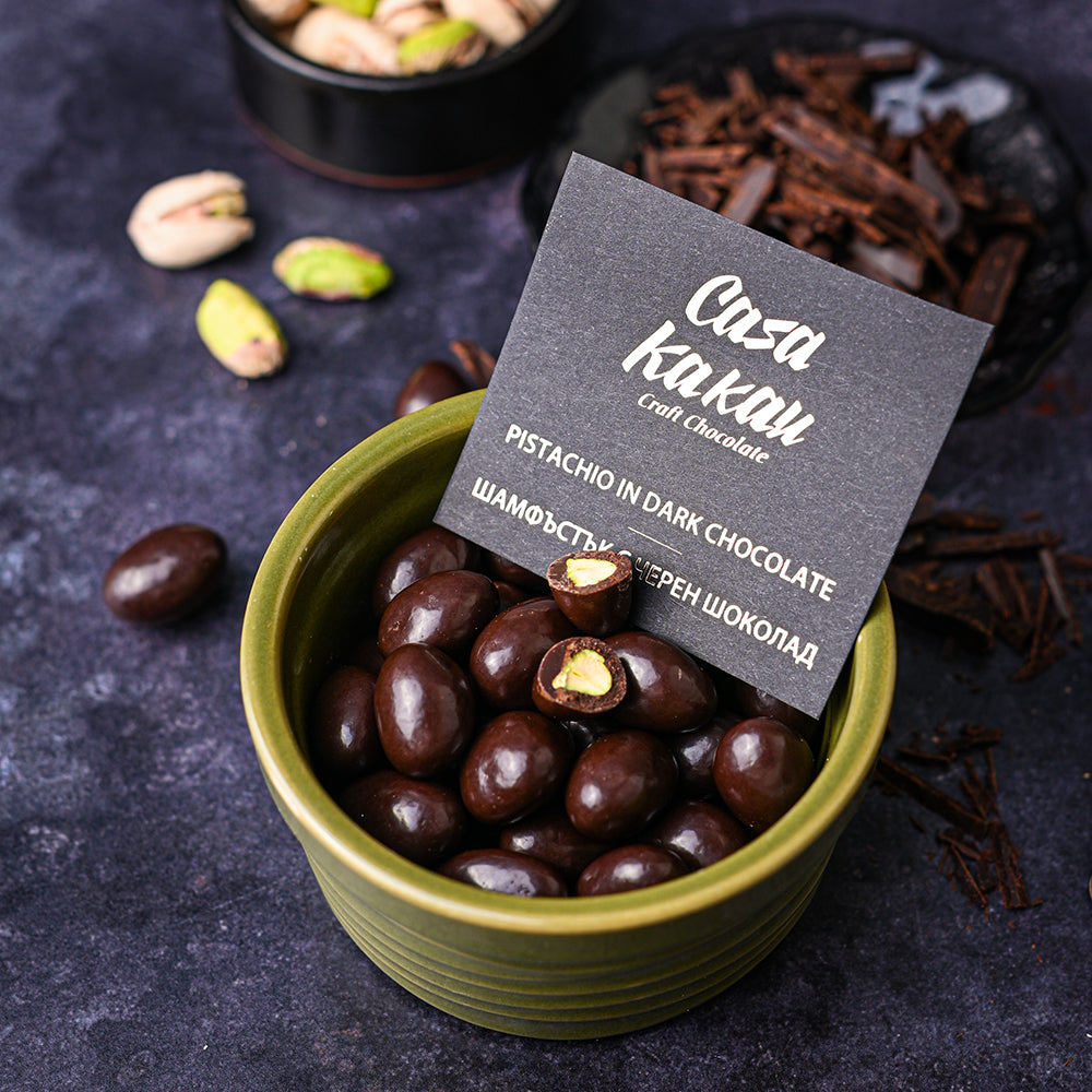 Chocolate Dragees - Pistachio with Dark Chocolate