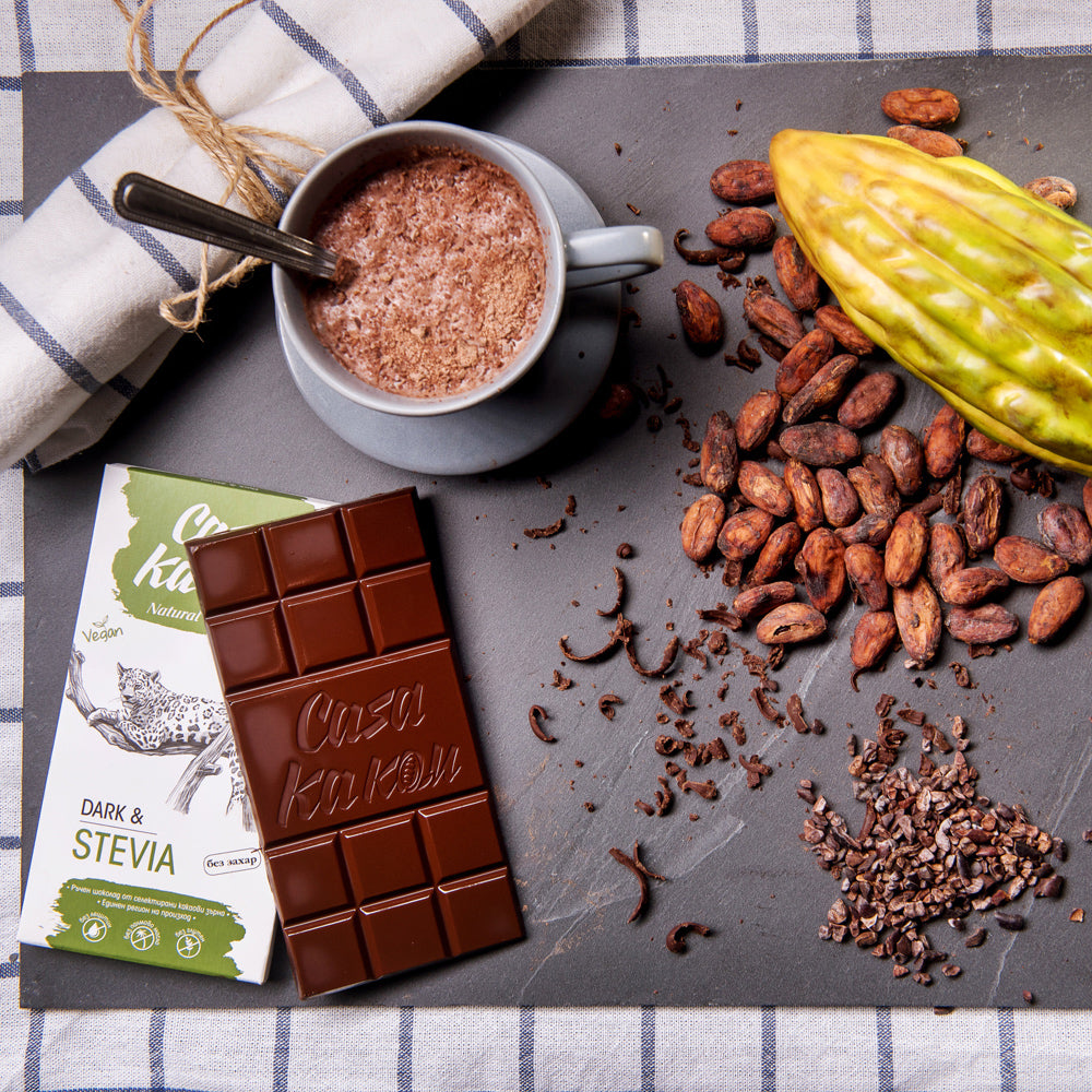 Черен шоколад със стевия без захар