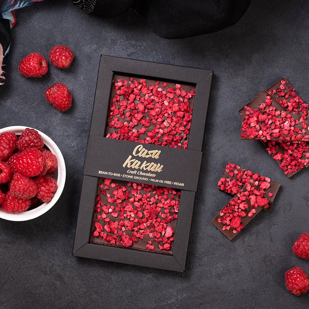 Chocolate with raspberries