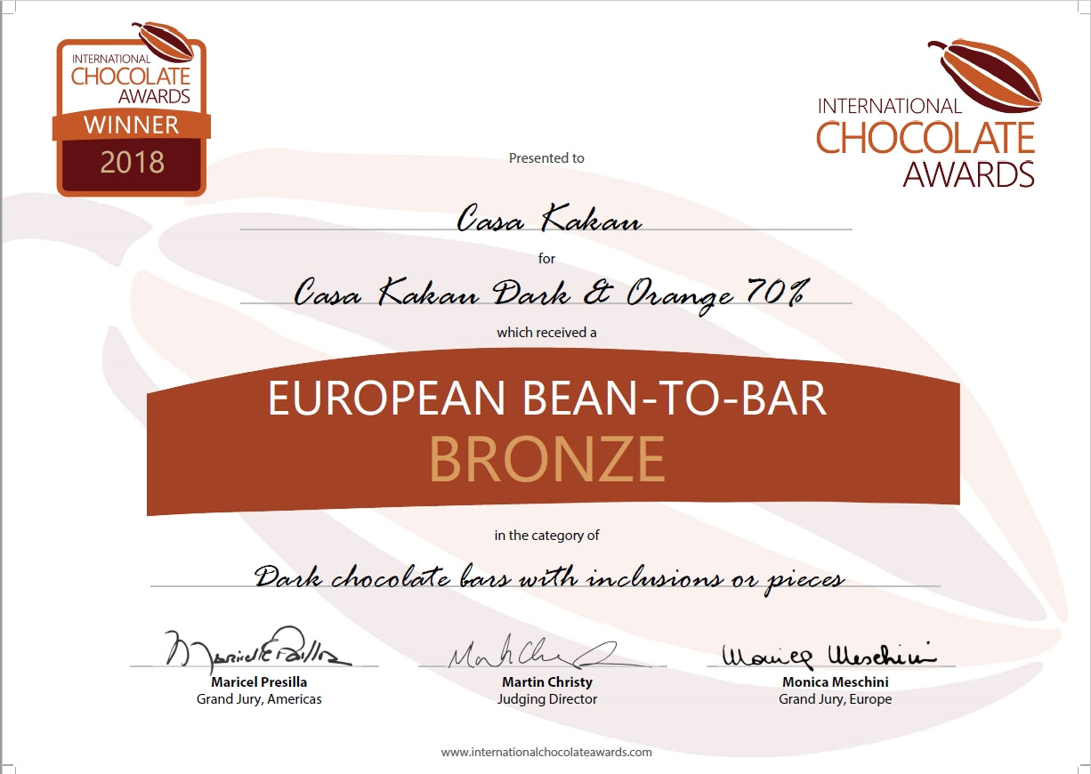 Dark chocolate with orange peel