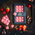 Chocolate with strawberry and raspberry LOVE