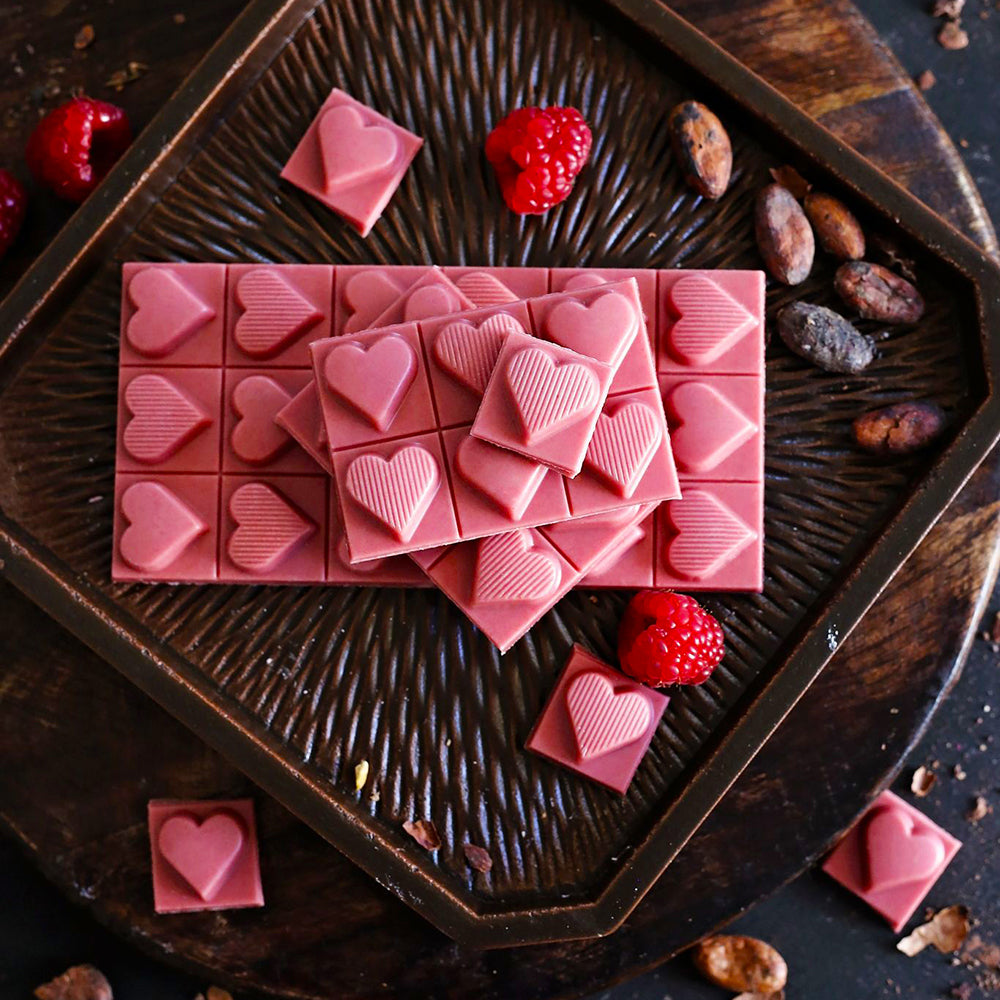 Chocolate with strawberry and raspberry LOVE