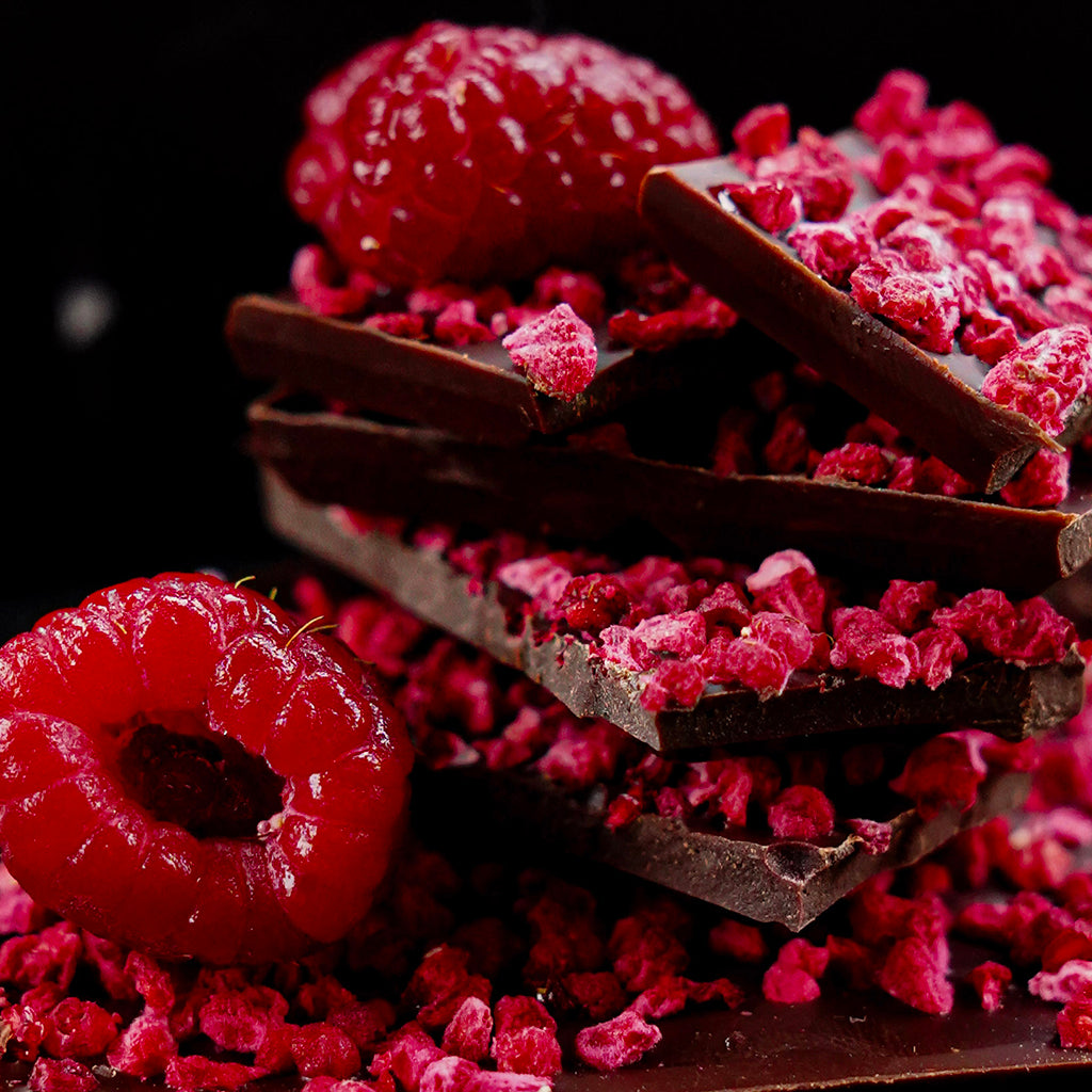 Chocolate with raspberries