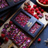 Chocolate with Bulgarian rose petals and raspberry