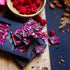 Chocolate with Bulgarian rose petals and raspberry