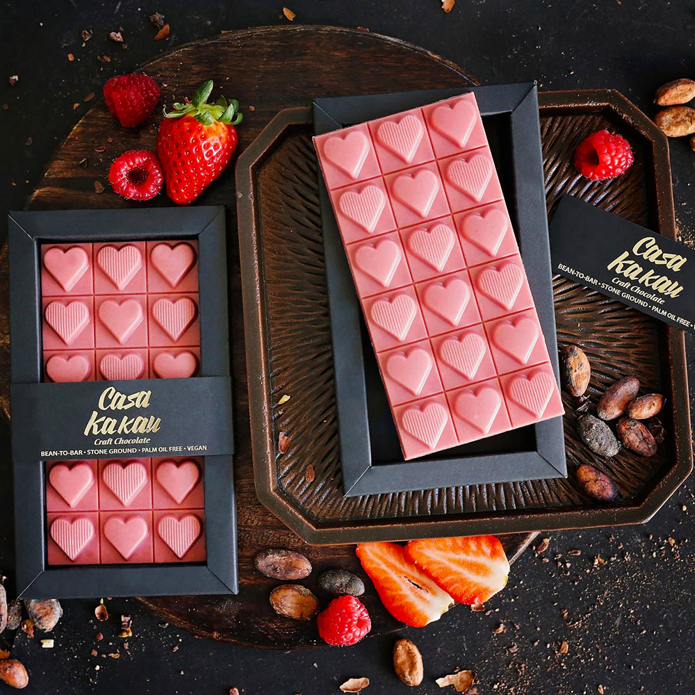 Chocolate with strawberry and raspberry LOVE