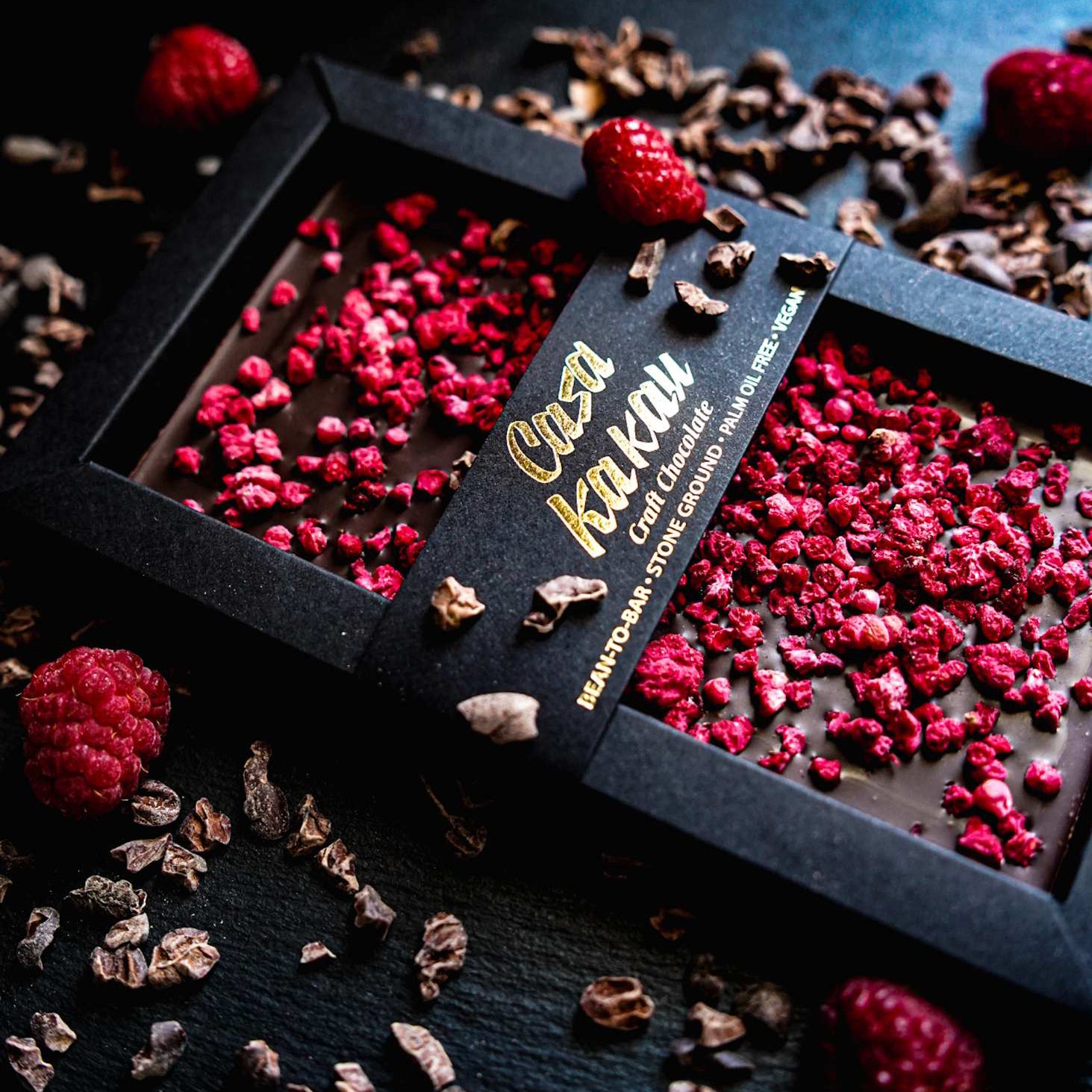 Chocolate with raspberries