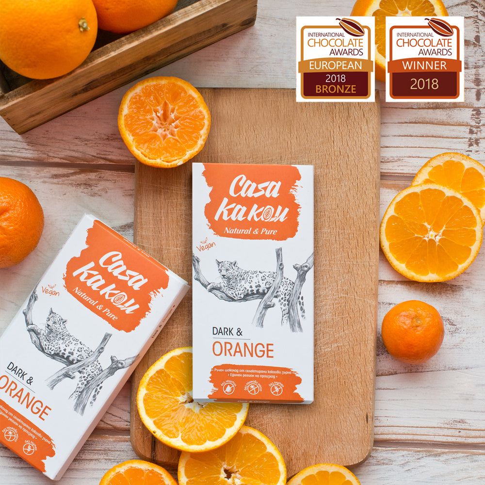 Dark chocolate with orange peel