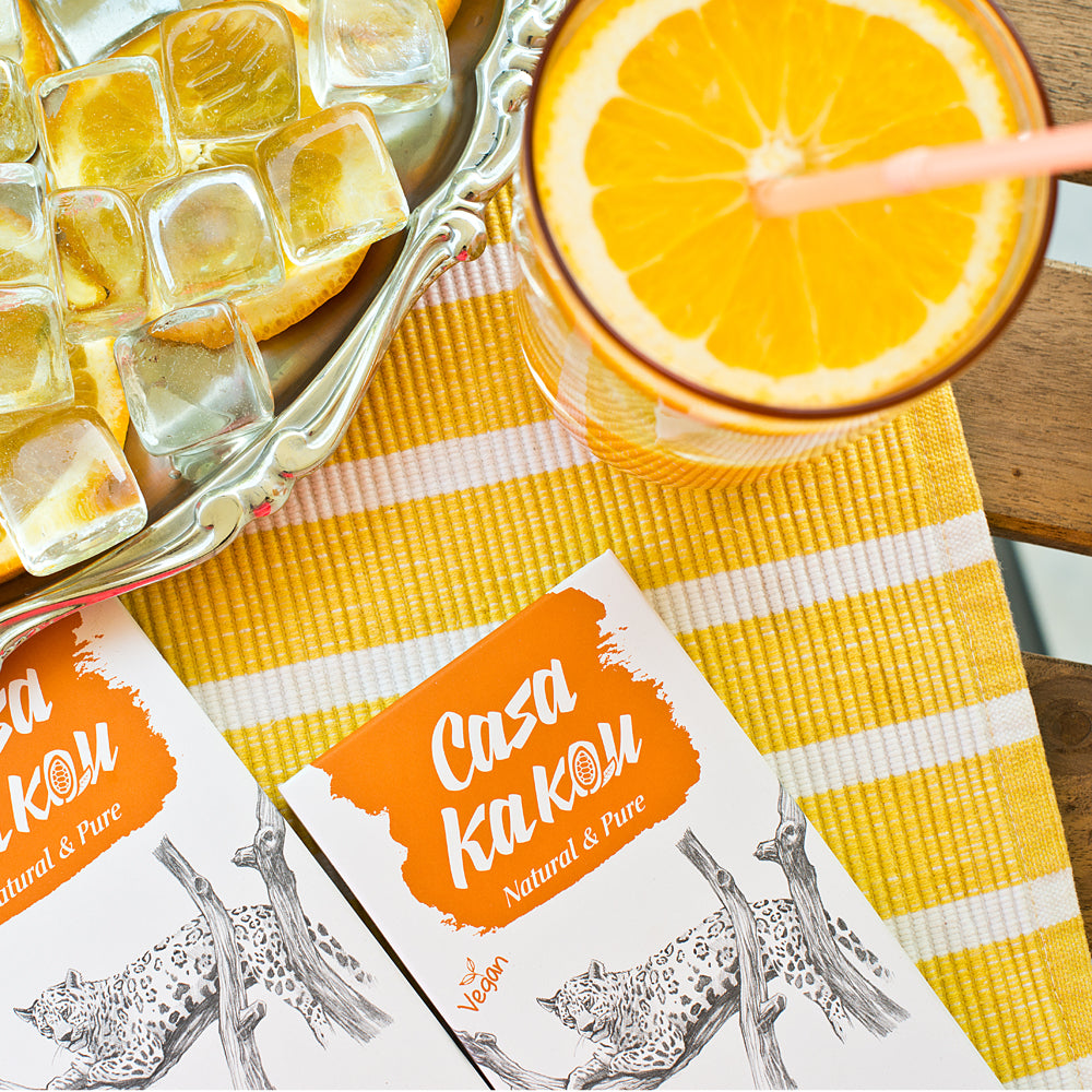 Dark chocolate with orange peel