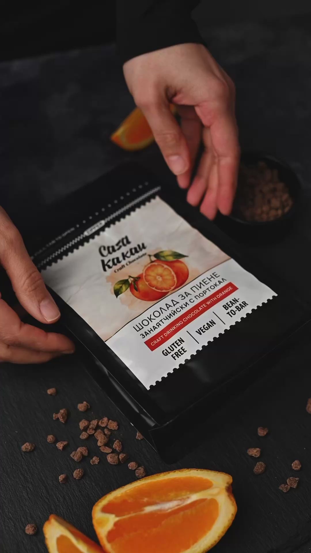 Drinking chocolate with orange 70%